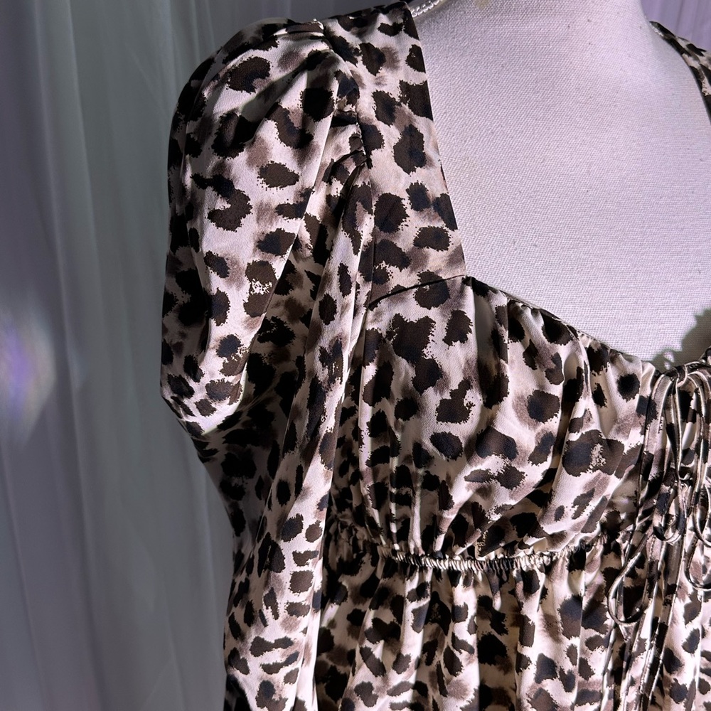 Topshop Maternity Leopard Print Blouse Top Women's Multi Size 8 - Picture 3 of 6